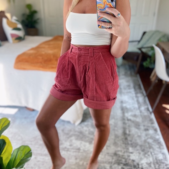 Vintage Pants - Vintage Fuchsia Corduroy Shorts